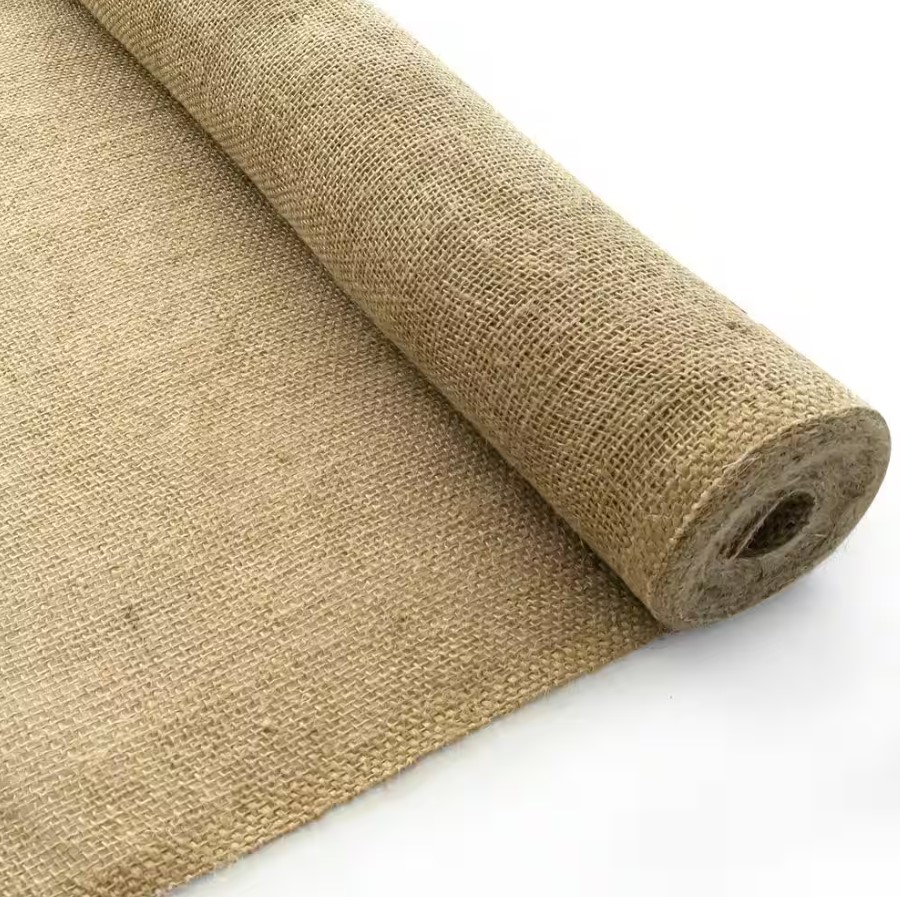 Burlap used for concrete curing on a construction site