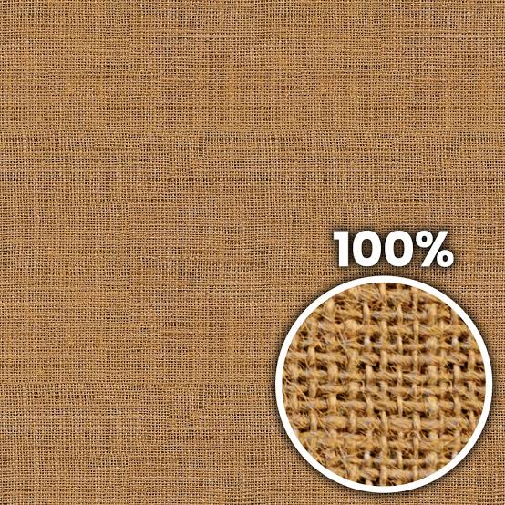 Close-up of jute burlap open plain weave texture